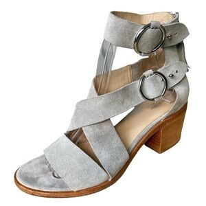 Rag & Bone Mari Suede Leather Heel Sandal in Grey Size 9.5